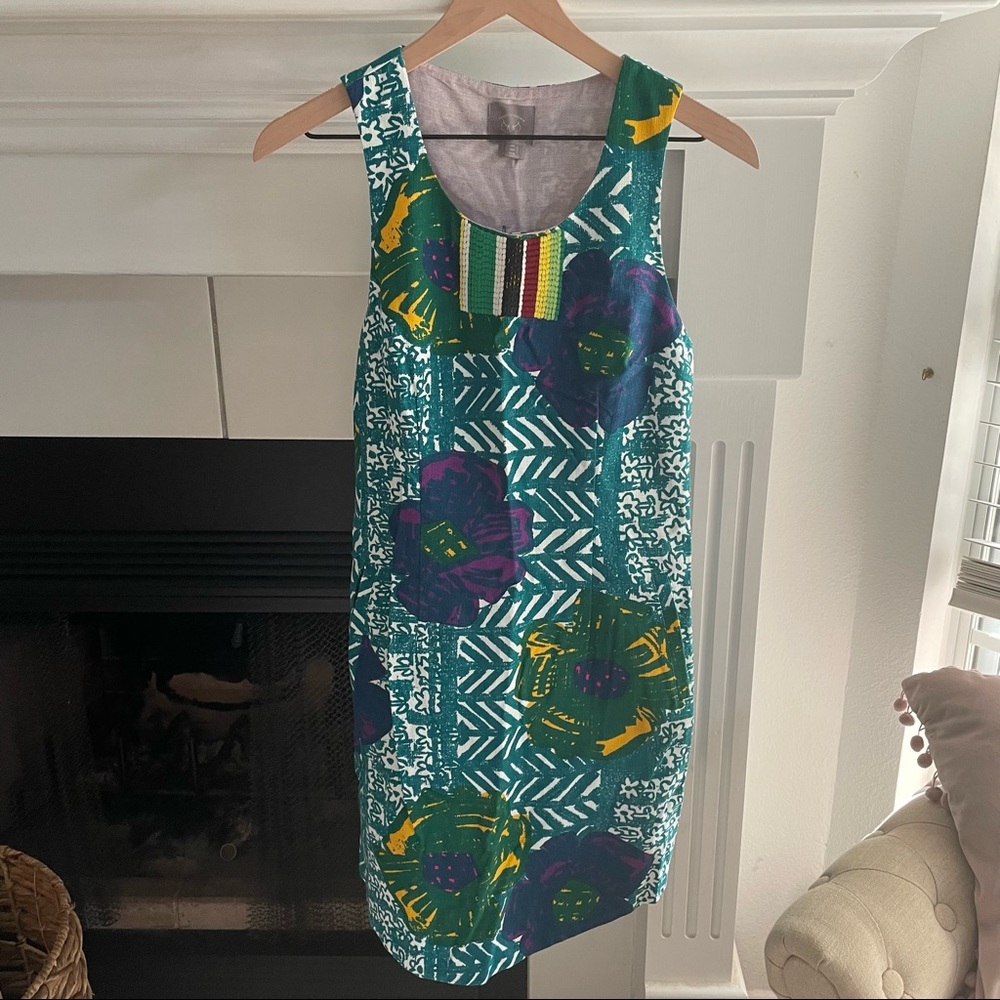 Anthropologie Vanessa Virginia Hibiscus Embroidered Dress Size 4